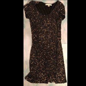 Black and gold beaded dress